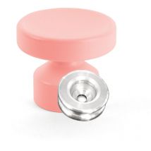 L'attachante - Kit de Fixation : Rondelle multi-matériaux Alu + Grande Patère concave Flamant rose