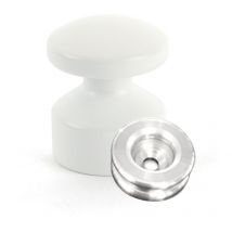 Kit de Fixation : Rondelle multi-matériaux Alu + Petite Patère convexe Blanc - L'Attachante