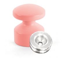 L'attachante - Kit de Fixation : Rondelle multi-matériaux Alu + Petite Patère convexe Flamant rose