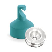 Kit de Fixation : Rondelle multi-matériaux Alu + Suspension crochet Bleu canard L'attachante