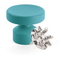 L'attachante - Kit de Fixation : Vis placo Longueur 16 mm Alu + Grande Patère concave Bleu canard
