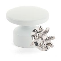 L'attachante - Kit de Fixation : Vis placo Longueur 16 mm Alu + Grande Patère convexe Blanc