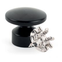 L'attachante - Kit de Fixation : Vis placo Longueur 16 mm Alu + Grande Patère convexe Noir