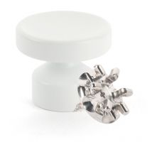 L'attachante - Kit de Fixation : Vis placo Longueur 20 mm Alu + Grande Patère concave Blanc