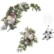 Kit de fleurs artificielles pour arche de mariage, panneau de bienvenue, décoration florale