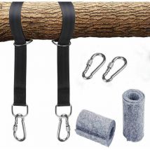 Lucky-88 - Kit de harnais de suspension pour hamac avec 2 mousquetons robustes et anneaux en d, peut supporter jusqu'à 550 kg avec sac de rangement,