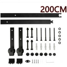 Jeobest - Skecten 6.6FT/200CM Herraje para Puerta Corredera, Puertas Corredera Carril, Negro