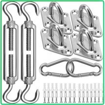 Ineasicer - Kit de herrajes para velas de sombra - Kit de instalación de toldos de acero inoxidable 304