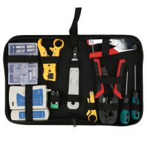 Minkurow - Kit di strumenti di riparazione di rete per tester di cavi lan per manutenzione professionale del computer. Kit di strumenti di crimpatura