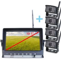Kit de kabellose Rückansicht Yatek Display ahd 10.1' + 4 1080P 120o(H) Kameras de Sicht con eine Entfernung de Empfang de 150m