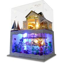 Coocheer - Kit de maison de poupée miniature à faire soi-même, kit de petite maison avec meubles et anti-poussière, kit de maison miniature à