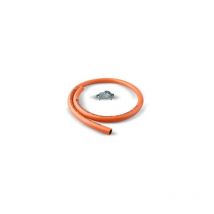 Kit de manguera bicapa para butano Yregas de 80cm de largo con 2 abrazaderas metálicas de fijación