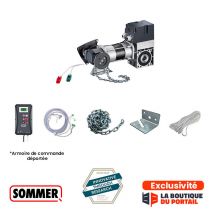 Kit Motorisation Porte Sectionnelle Industrielle 400V Axe Ø31,75 40M² 140N Elec. Déportée SOMMER