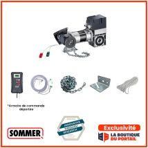 Kit Motorisation Porte Sectionnelle Industrielle 230V Axe Ø25,4 15M² 70N Elec. Déportée Sommer