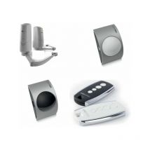 King Gates - Kit de motorisation MODUSKIT280NV, pour portail battant, jusqu'à 2,8m 300Kg, téléco+feu+photocellule.