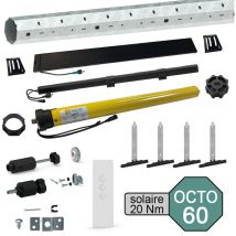 Kit de motorisation radio solaire pour volet roulant 40 kg - tube OCTO Ø 60 mm - 20 Nm
