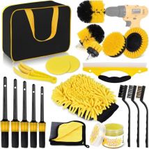 Kit de nettoyage automobile, 20 pièces, kit de nettoyage automobile, pinces de détail automatiques pour nettoyage automobile de l'espace intérieur et