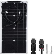 Lifcausal - Kit de panneau solaire portable 25 w 16 v, panneau solaire flexible étanche pour extérieur avec connecteur de sortie MC4 pour charger la