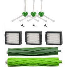 Kit de pièces de rechange Compatible avec Roomba i7 i7+ E5 E6 E7 - Pack de brosses latérales, rouleaux et filtres Hepa