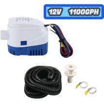 Coocheer - Kit de plomberie de pompe de cale, pompe de cale automatique submersible intégrée et kit d'installation DC12V 1100 gph pompe de cale pour