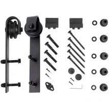 Kit de porte coulissante système coulissante Ferrure pour Système pour Portes Coulissantes avec rail de roulement Ensemble complet 200cm
