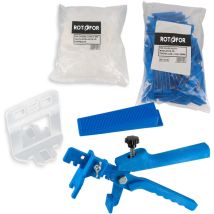 Rotofor - Kit de pose de carrelage : 100 croisillons de 3 mm auto-nivelants - 100 cales - pince
