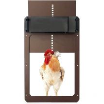 Peny - Kit de puerta automática para gallinero, puerta automática para gallinero alimentada por batería con temporizador y sensor de luz, accesorios