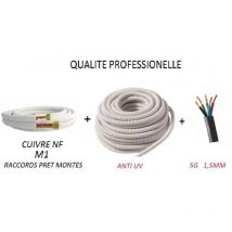 Kit de raccordement complet 1/4 3/8 toute climatisation 12 metres pret a poser