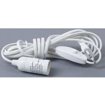 Câble de raccordement – 4 m – Blanc – Fixation pour projecteur – Saico