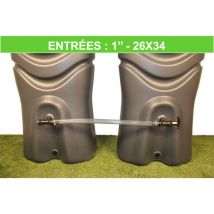 Multicuves - Kit de raccordement souple pour récupérateurs d'eau de pluie (filetage 1'' - 26x34)