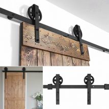 Kit de Rail de Porte 183cm Coulissante Système de Porte suspendue pour garage cuisine chambre