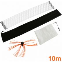 Kit de ramonage 10m Nylon Flexible Hérisson de Ramonage Synthétique Nettoyage Poêle Entrainement Perceuse Électrique