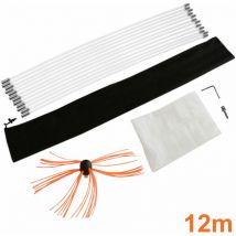 Kit de ramonage 12m Nylon Flexible Hérisson de Ramonage Synthétique Nettoyage Poêle Entrainement Perceuse Électrique