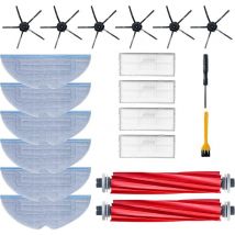 Ersatz-Set für Roborock S7 S7+ S7 Plus S7 MaxV Plus Ultra T7 T7S Plus, Zubehör 2 Hauptbürsten, 6 Seitenbürsten, 4 Filter, 6 Tücher, 1 Reinigungsbürste