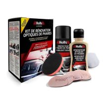 Kit rénovateur optique de phare – 125 ml + 150 ml – 2 microfibres – 8 disques abrasifs – HOLTS
