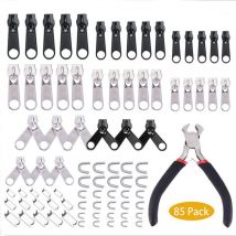 Kit de réparation de fermetures à glissière de 85 pièces pour tentes, sacs de couchage, valises