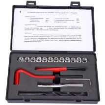 Kit de réparation de filetage 17 pièces M10x1,25 Ensemble de tarauds de refiletage en acier inoxydable pour filetage femelle