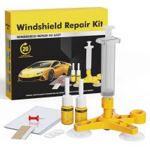 Kit de réparation de pare-brise de voiture – Kit de réparation de pare-brise avec seringues à pression pour réparer les éclats de pare-brise, les
