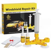 Kit de réparation de pare-brise de voiture – Kit de réparation de pare-brise avec seringues à pression pour réparer les éclats de pare-brise, les