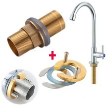 Kit de réparation de robinet, kit d'accessoires de fixation de filetage en laiton pour la réparation de robinet (M32-60mm)