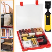 Einfeben - Kit de réparation stratifié 17 pièces. Kit de réparation de la cire pour les surfaces en bois et les carreaux, kit de réparation de bois.