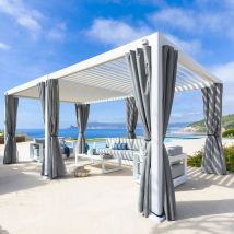 Hesperide - Kit de rideaux, moustiquaires et de rails pour pergola Evora grand modèle - Hespéride