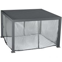 Hesperide - Kit de rideaux, moustiquaires et rails pour pergola Evora petit modèle - Hespéride