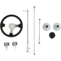 Kit de Rotule de Biellette de Direction, Kit de Volant de Karts de 300 Mm Kit D'arbre de Crémaillère de Rotule de Biellette de Direction pour 100 Cc
