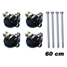 Kit de sécurité 4 (piquets 60cm & sangles à cliquet)