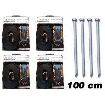 Dancover - Kit de sécurité pro 4 (piquets 100cm & sangles à cliquet)