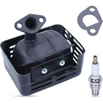 Coocheer - Kit de Silencieux Échappement pour Honda GX200 GX160 GX120 GX140, Echappement avec Tuyau + Joint + Bougie d'allumage Pièces de Rechange