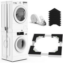 Kit de superposition de lave-linge et sèche-linge universel, taille de cadre de superposition réglable, convient aux machines à laver et sèche-linge