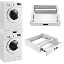 Kit de Superposition pour Lave-Linge Sèche-Linge Standard 60 cm avec Tiroir Blanc [en.casa]