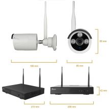 Nivian - kit de surveillance vidéo ip full hd sans fil 4 caméras 3 mpx wifi hd 1 tb